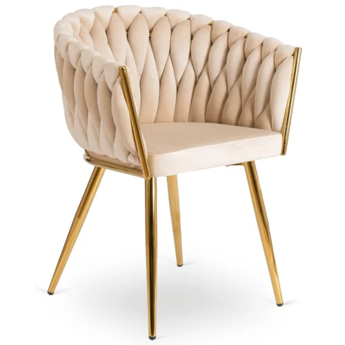 Scaun din velur țesut CAPI Cream