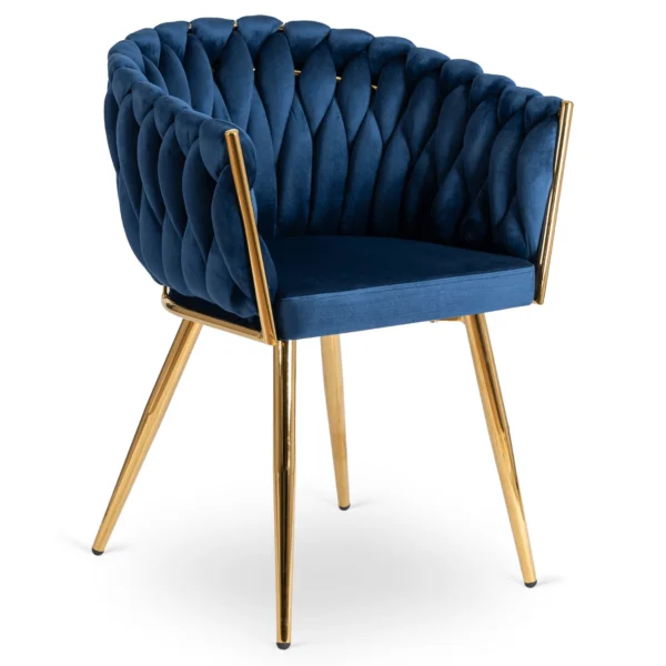Scaun CAPI albastru marin din velur țesut