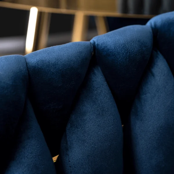 Scaun CAPI albastru marin din velur țesut