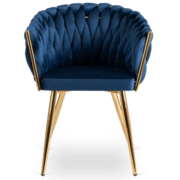 Scaun CAPI albastru marin din velur țesut