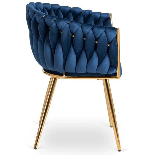 Scaun CAPI albastru marin din velur țesut