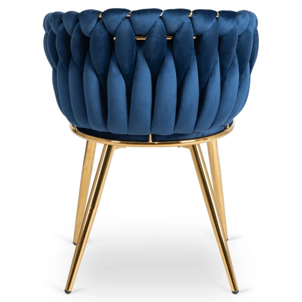 Scaun CAPI albastru marin din velur țesut