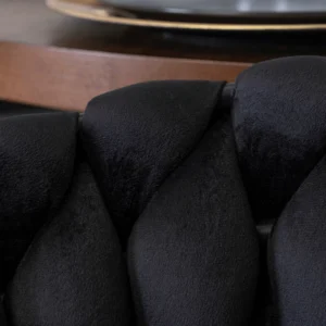 product-3099-3 ELENA negru împletit Velour Scaun — MOBILA