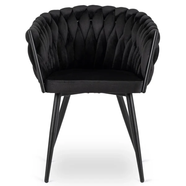 product-3099-5 ELENA negru împletit Velour Scaun — MOBILA