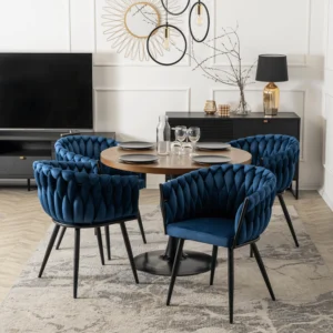 Scaun ELENA Albastru marin Velur țesut