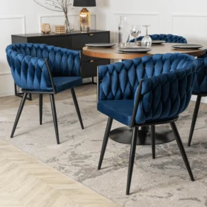 Scaun ELENA Albastru marin Velur țesut