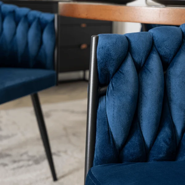 Scaun ELENA Albastru marin Velur țesut