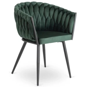 Scaun ELENA din velur negru țesut