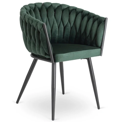 Scaun ELENA din velur țesut verde
