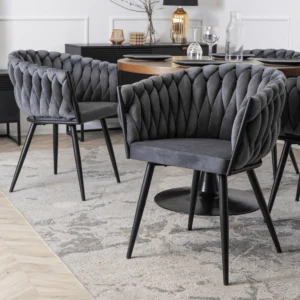 product-3102-2 Scaun ELENA din velur țesut gri