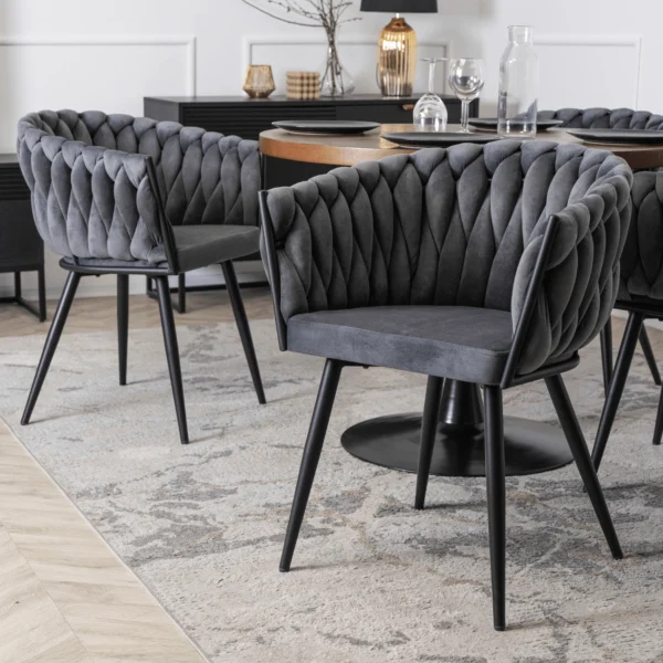 product-3102-2 Scaun ELENA din velur țesut gri