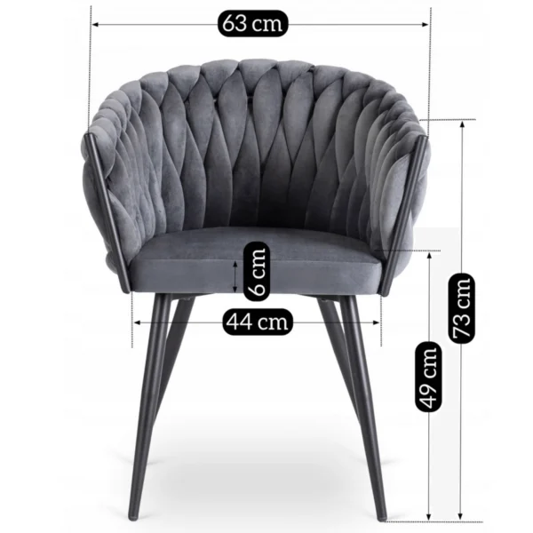 product-3102-8 Scaun ELENA din velur țesut gri