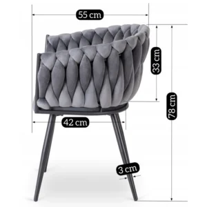 product-3102-9 Scaun ELENA din velur țesut gri