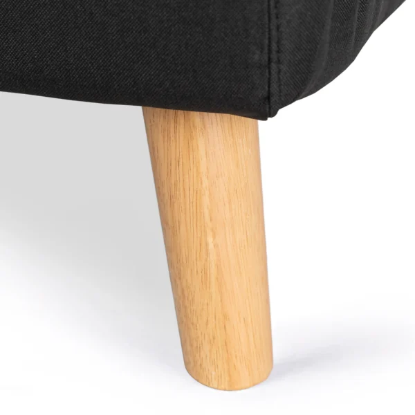 MARRY 2 Fotoliu dublu negru cu spătar rabatabil