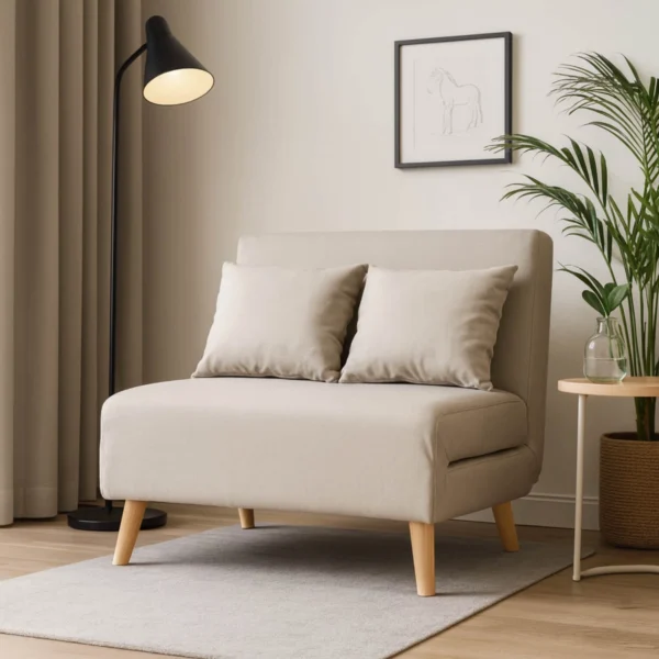 MARRY 2 Fotoliu rabatabil cu două locuri, de culoare bej