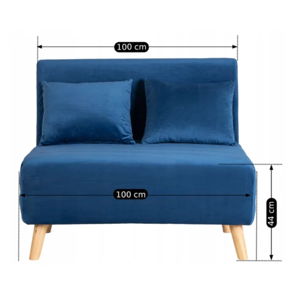 MARRY 2 Fotoliu dublu reclinabil, albastru închis