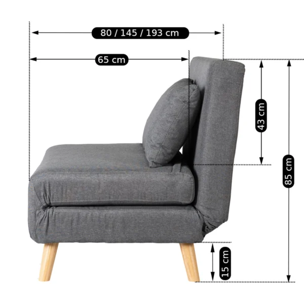 MARRY Fotoliu reclinabil Gri