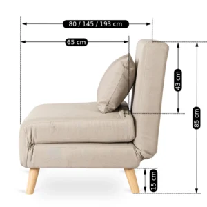 MARRY Fotoliu reclinabil Bej