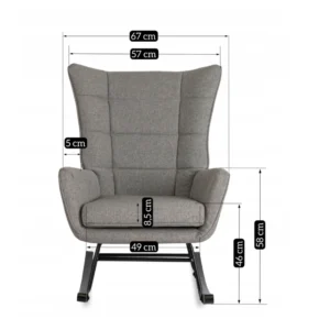 product-3110-5 JACKSON Scaun balansoar din țesătură gri