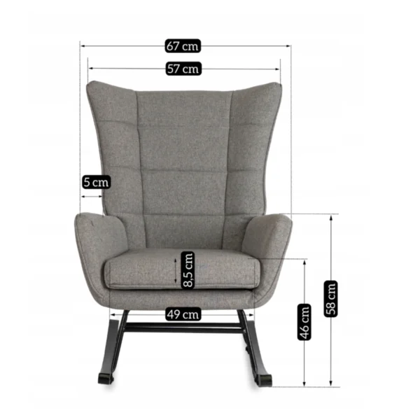 product-3110-5 JACKSON Scaun balansoar din țesătură gri