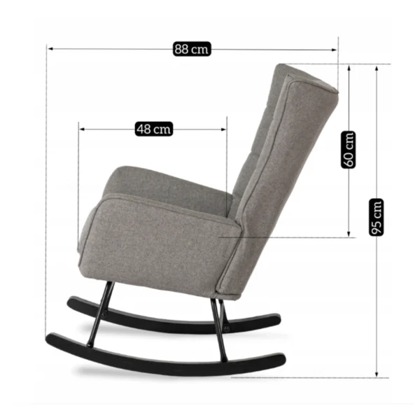 product-3110-6 JACKSON Scaun balansoar din țesătură gri