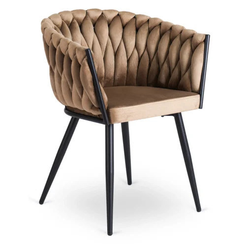 Scaun din velur țesut ELENA bej