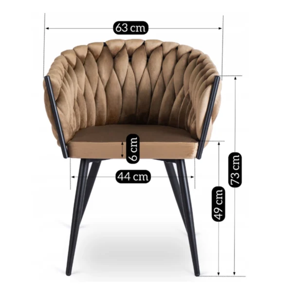 product-3113-4 Scaun din velur țesut ELENA bej