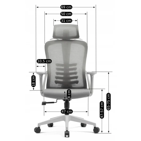 Scaun pivotant JULIET Ergonomic Gri