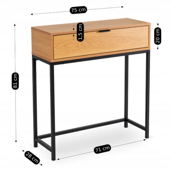 PETRA Toilette stejar/negru — MOBILA