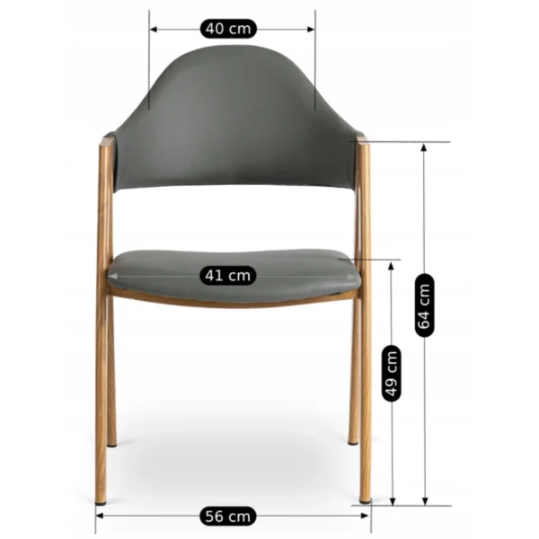 product-3121-4 Scaun WILLY din piele ecologică gri