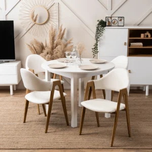 Scaun WILLY din piele ecologică albă