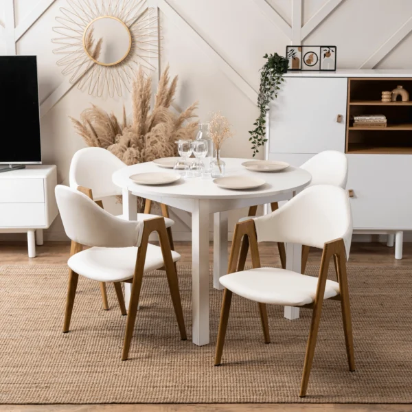 Scaun WILLY din piele ecologică albă