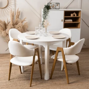 Scaun WILLY din piele ecologică albă