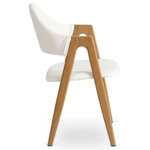 Scaun WILLY din piele ecologică albă