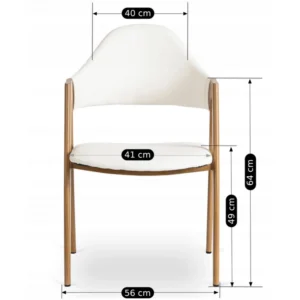 Scaun WILLY din piele ecologică albă