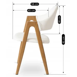 Scaun WILLY din piele ecologică albă