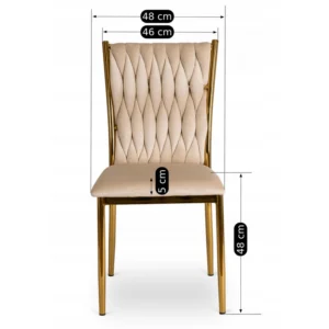 product-3125-4 DAN Cream împletit Velour Scaun — MOBILA