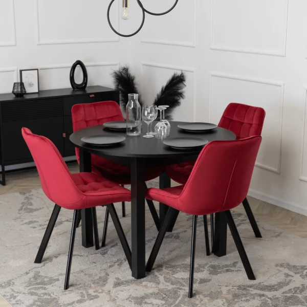 Scaun RICK din velur burgund