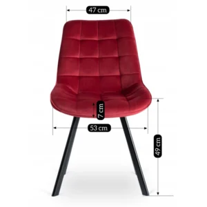 Scaun RICK din velur burgund