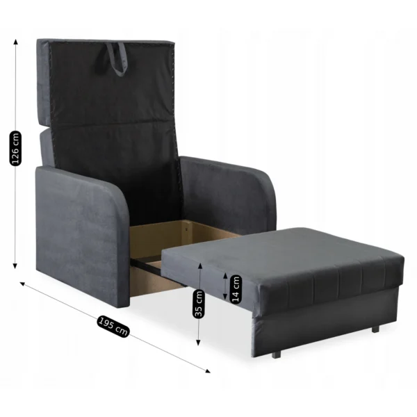 Scaun de dormit VERO, gri