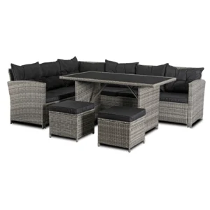 Set mobilier de grădină DALLAS Gri/Negru