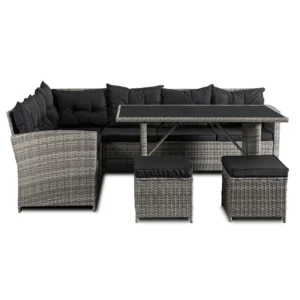 Set mobilier de grădină DALLAS Gri/Negru