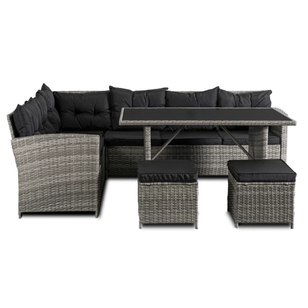 Set mobilier de grădină DALLAS Gri/Negru