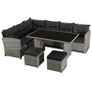 Set mobilier de grădină DALLAS Gri/Negru