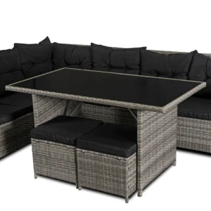 Set mobilier de grădină DALLAS Gri/Negru