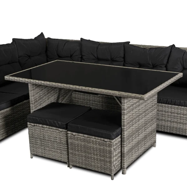 Set mobilier de grădină DALLAS Gri/Negru