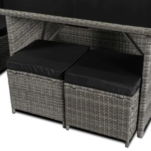 Set mobilier de grădină DALLAS Gri/Negru