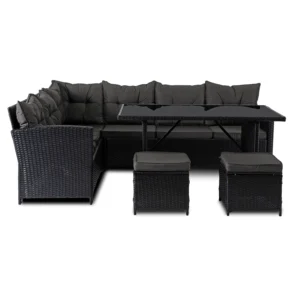 Set mobilier de grădină DALLAS Negru/Gri închis
