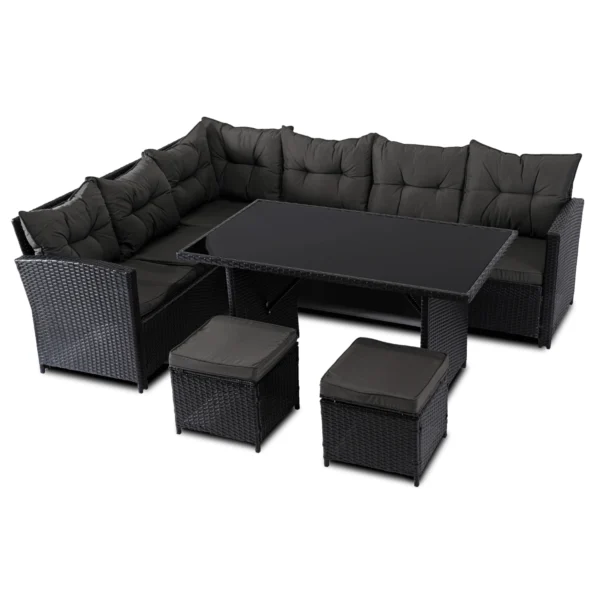 Set mobilier de grădină DALLAS Negru/Gri închis
