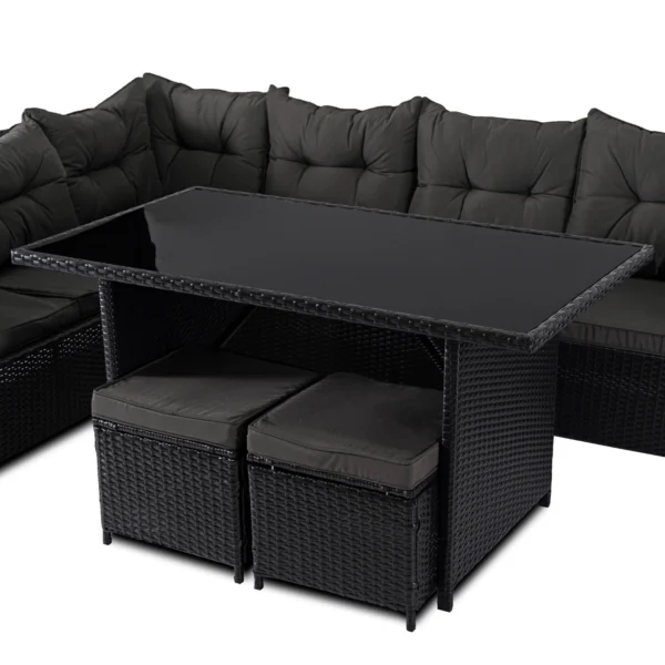 Set mobilier de grădină DALLAS Negru/Gri închis